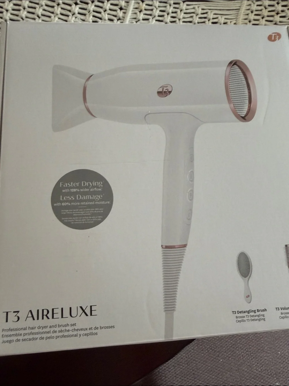 T3 White and Rose Gold Hair Dryer